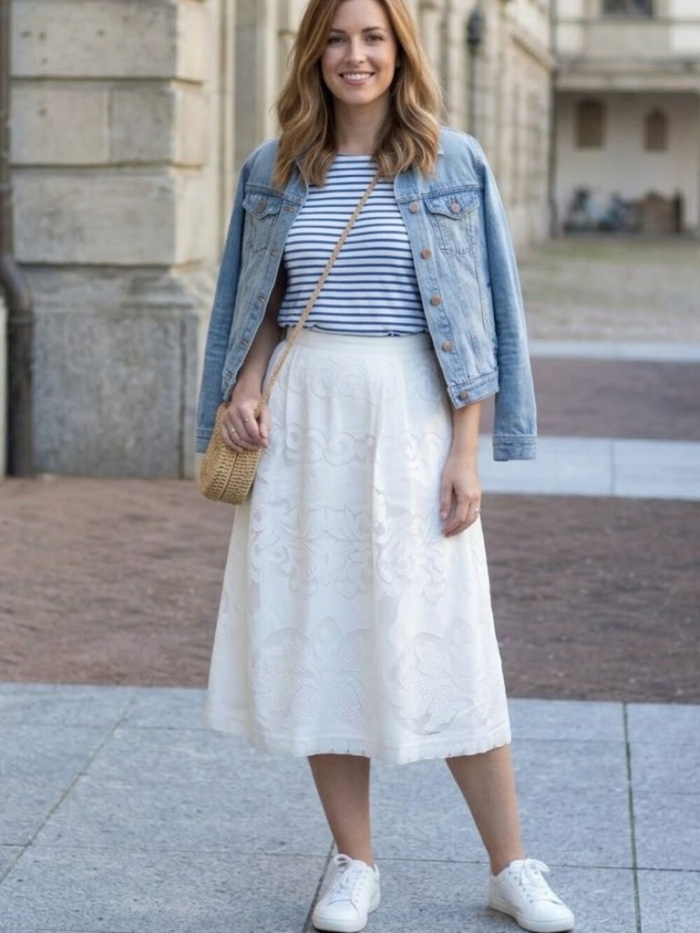 J. Crew Midi Skirt in Ornate Lace